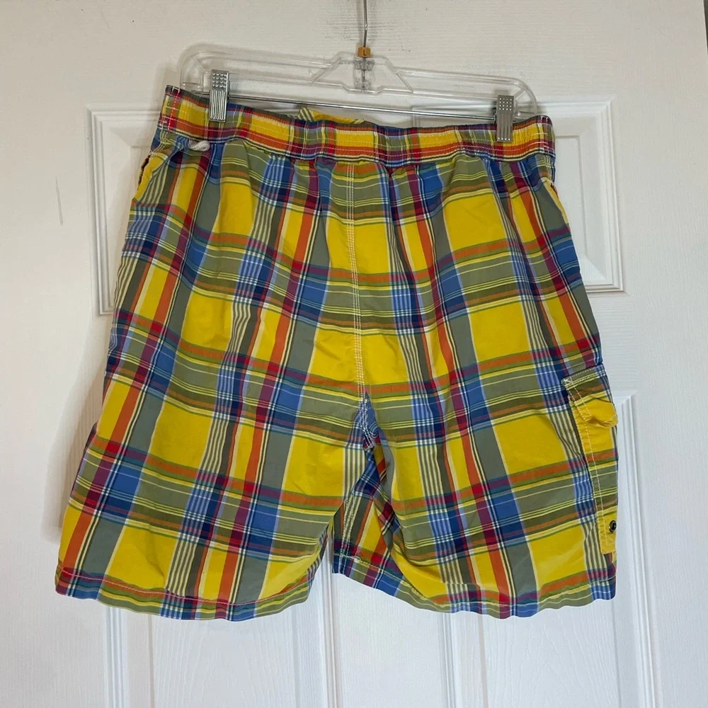 Ralph Lauren POLO yellow plaid swim trunks - Small